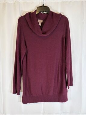 Chico's Plum Cowl Neck Tunic Sweater